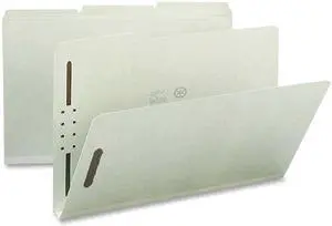 Nature Saver SP17234 Pressboard Fastener Folder  - 8.50" Width x 14" Length Sheet Size - 1" Expansion - 2 Fastener - 2" Folder Fastener Capacity - Gray/Green - 25 / Box, 1 Box
