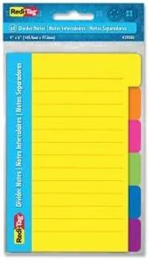 Redi-Tag 4x6 Sticky Ruled Divider Notes - 72 PK/CT