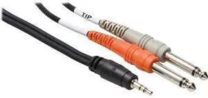 10 Ft 1/8 Stereo (M) to Left and Right 1/4 (M) 1/8 to 1/4 Balanced Cable