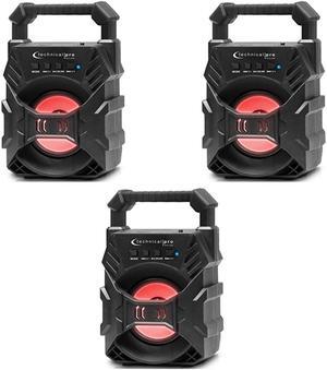 Technical Pro Portable Rechargeable Compact Bluetooth Speaker with LED's USB/FM/TF, Lightweight & Compact Design Make it the Perfect On-The-Go Speaker, for Home, Outdoors, Travel, Party