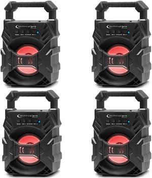 Technical Pro Portable Rechargeable Compact Bluetooth Speaker with LED's USB/FM/TF, Lightweight & Compact Design Make it the Perfect On-The-Go Speaker, for Home, Outdoors, Travel, Party