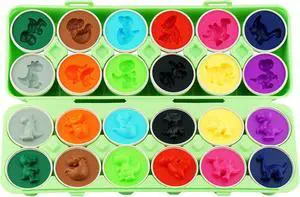 Dimple 12 Match & Play Dinosaur Matching Egg Easter Toy w Holder - Colors and Shapes Recognition Educational Color Sorting Toys