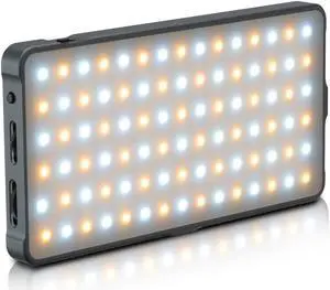 Genaray Pocket RGB Video Light Panel 4000mAh Li-ion Rechargeable Battery LED Portable Camera Video Light RGB Color Panel Lights with Cold Shoe Mount for DSLR Cameras Photography Lighting