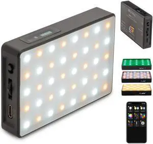 Genaray Pocket RGB Video Light Panel 2500mAh Li-ion Rechargeable Battery LED Portable Camera Video Light RGB Color Panel Lights for DSLR Cameras Photography Lighting, 2800 to 8000K CCT Range