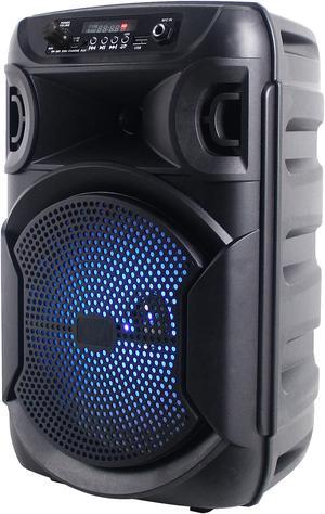 New Technical Pro 1000 Watts Portable Rechargeable 8 Inch LED Bluetooth Party Speaker with USB Card Inputs, True Wireless Stereo, & 30 Feet Bluetooth Range