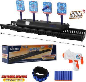 Dimple Electronic Shooting Target for Kids - Moving Digital Target Practice Game for Boys and Girls - Elite Toys Set for Children with Guns, Sounds, Tracks - Cool Accessories Compatible with Nerf Guns