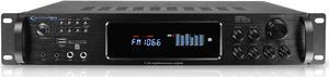 Technical Pro 15000 Watts Bluetooth Home Stereo Amplifier, Digital Hybrid Multi Channel, Preamp, Tuner with USB, SD Inputs, 2 Mic Inputs, AM/FM digital tuner, Wireless Remote, Bass & Treble Controls