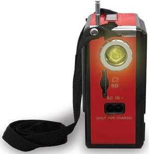 Technical Pro Solar Powered Rechargeable Bluetooth Speaker with Wired Headset Mic & Flash Light, FM Radio, Headset Mic Included, LED, Rechargeble Battery, SD/USB Inputs, Solar Panel