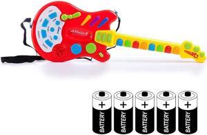 Dimple Handheld Musical Electronic Toy Guitar with over 20 Interactive Buttons, Levers and Modes for Children, Best Toy & Gift for Girls & Boys (Battries Included)