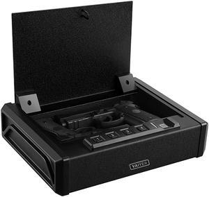 Vaiyer Gun Safe for Pistols, Biometric Pistol Safe Firearm Quick-Access Safe, with Fingerprint Lock or Key Pad, Smart Handgun Safe Gun Lock Box for Home, Office