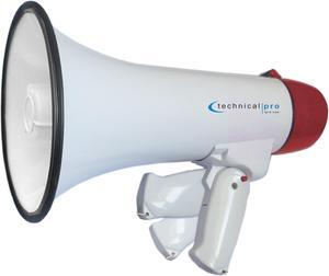 Technical Pro 20 Watts Lightweight 300M Range Portable Megaphone Bullhorn w/ Strap, Siren, and Volume Control, Good for Trainers, Soccer, Football and Coaches (RED)