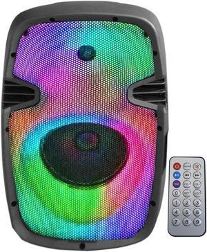 Technical Pro 800 Watts Rechargeable 8 inch Two Way Bluetooth High Power Loudspeaker with Mic SD USB Inputs & Dazzling LED GLOW WALL