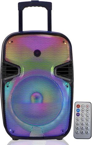 Technical Pro 1500 Watts Rechargeable 12 Inch Two way Bluetooth Loudspeaker with SD USB 1/4'' Microphone Inputs,LED Visual Effects GLOW WALL