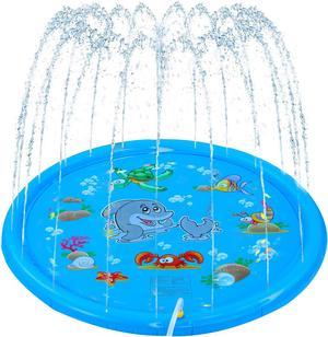 Dimple Splash Pad - 67-inch Large Kids Sprinkler Play Mat for Toddlers, Big Kids - Safe Childrens Water Splash Pad Toys - Outdoor Backyard Kid/Toddler Sprinkler Pool - Fun Splash Pads for Boy, Girl