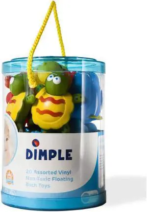 Set of 20 Floating Bath Toys, Squirter Toys for Boys and Girls, 20 Different Sea Animals, Vehicles and Shapes, Squeeze to Spray! Tons of Fun, Great for Kids & Toddlers by Dimple