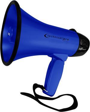 TPro Lightweight Portable Blue and Black Megaphone Bullhorn 300M Range with Strap, Siren, and Volume Control, Compact Design, 20 Watts Good for Trainers, Soccer, Football, Baseball, Coaches, Kids