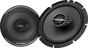 Pair of PIONEER A-Series TS-A1671F, 3-Way Coaxial Car Audio Speakers, Full Range, Clear Sound Quality, Easy Installation and Enhanced Bass Response, Black and Gold Colored 6.5 Round Speakers