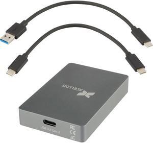 Xcellon CFexpress Type B Card Reader USB 3.2 Gen 2 10Gbps CFexpress Card Reader, Memory Card Reader w USB C to USB C/USB A Cable, Plug-and-Play, Aluminum Enclosure, Push Lock n Security LED Indicator