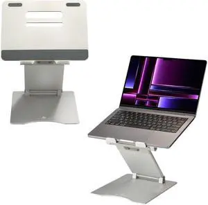 Adjustable Laptop Stand Holder by Gabor: Ergonomic Riser for 10-17" Laptops, Portable Foldable Design for Desk, MacBook, Monitor, and Tablet, Metal Stand with Height Adjustment, Suitable for Bed, Couc