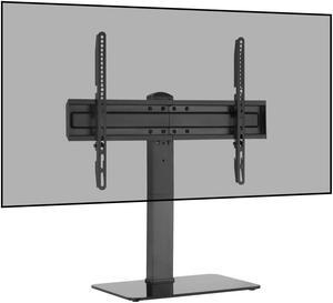 Universal Swivel Tabletop Stand for TV Fits  37 to 70" Screens, Height Adjustable Table Top Center TV Stand, Glass Base w/ Rubber Feet, VESA 200 x 200 to 600 x 400 mm, Supports Displays up to 88 lb