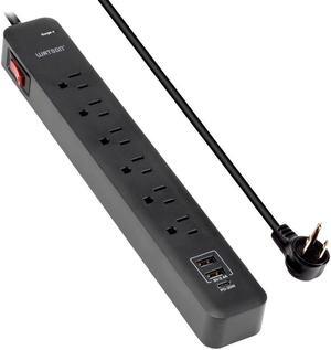 6-Outlet Surge Protector Power Strip with 1 USB-C & 2 USB-A Ports  NEMA 5-15P Right-Angle Plug with 6' Cord, 450 Joules of Surge Protection, LED Indicator (Black)  Ideal for Home & Office Use Watson