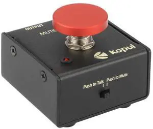 Kopul Cables Mute/Talk Button  Push-to-Talk & Push-to-Mute with 3-Pin XLR, 85 dB Mic Attenuation, LED Indicator, Rugged Metal Housing  Compatible with Dynamic & Condenser Microphones