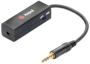 Kopul Cables GLI-35 3.5mm Ground Loop Isolator  Inline Audio Noise Filter with Switch, Eliminates Hum & Buzz for Computer, TV, Smartphone, Headphones, Car Stereo & Home Audio