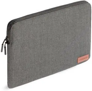 Ruggard LuxeWeave 14" Laptop Sleeve  Padded Plush Interior, Water-Resistant 600D Nylon, Wide-Access Zipper, Slim Protective Case for 14" MacBook Pro & Most 14" Laptops  Ash Gray