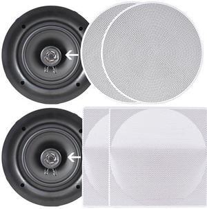 PYLE PDIC106 10.0" In-Wall / In-Ceiling Dual Stereo Speakers, 250 Watt, 2-Way, Flush Mount Pair