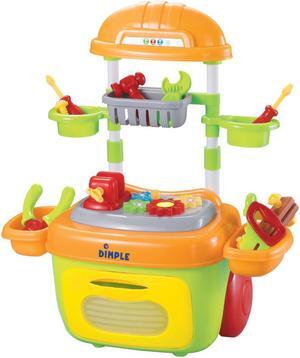 Premium on the Go Carrier Travel Toy Construction Tool Box Kit w/ Wheels (23-Piece Set) With Lights and Sound Top Construction Toy for Boys Girls and Toddlers, Great Gift Idea for Children