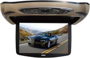 Pyle PLRD146 Vehicle Flip-Down Display ScreenRoof Mount Monitor with CD/DVD Player, USB/SD Readers, FM Transmitter, Includes (3) Housing Color Covers (13.3’’ -inch Display)