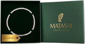 Matashi 16" Rhodium Plated Necklace with Crystal Link Rope Chain Design and High Quality Crystals