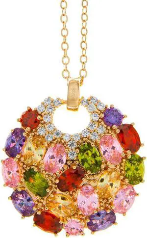 Rose Gold Plated Necklace with Sea Inspired Encrusted Pendant Design with a 16" Extendable Chain and Lobster Clasp with High Quality Multicolored Crystals by Matashi