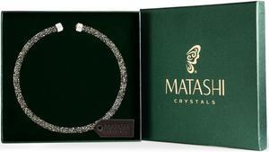 Charcoal Glittery Crystal Choker Necklace By Matashi
