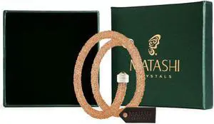 Peach Glittery Wrap Around Luxurious Crystal Bracelet By Matashi