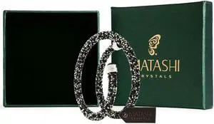 Ore Black Glittery Wrap Around Luxurious Crystal Bracelet By Matashi