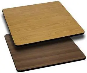 30'' Square Table Top with Natural or Walnut Reversible Laminate Top