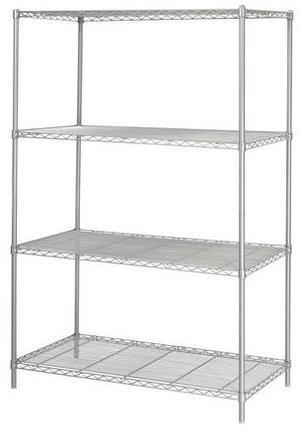 Safco 5294GR Industrial Wire Shelving - Four-Shelf - 48w x 24d x 72h - Metallic Gray