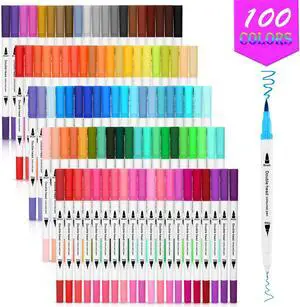 AGPtEK 100 Colors Dual Tip Brush Pens
