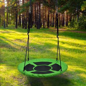 AGPtEK 40in Swing Set Green Flying Saucer Tree Swing Chair Kids Round Disc Hanging Rope Seat Yard Toys