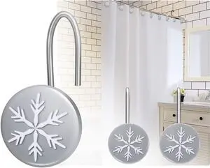 AGPtEK 12 PCS Anti-Rust Decorative Shower Curtain Hooks for Home, Bathroom