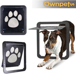 Ownpets Pet Dog Screen Door Magnetic Flap Screen Automatic Lockable Gate 12*14in