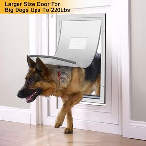 Ownpets XL Larger Pets Deluxe Aluminum Dog & Cat Pet Door with Locking Panel for Screens, Glasses, Doors & Walls, White