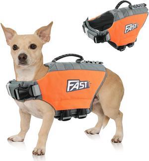 Ownpets S Size Dog Life Jacket Reflective Safety Vest with Adjustable Buckles & Durable Rescue Handle Swimming Surfing Boating
