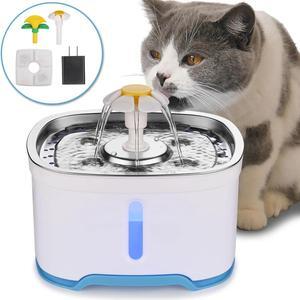 Ownpets 84oz/2.5L Pet Water Dispenser Fountain Cat Dog LED Light Drinking With 2 Spray Heads