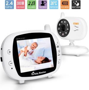WELSPO 35 Baby Monitor Wireless Digital Monitor Audio Video Night Vision Safety Viewer
