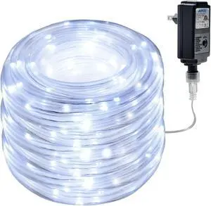 IMAGE 75.5FT 200LED Rope Lights, 8 Modes with Memory Function Copper Wire String  Lights for Indoor/Outdoor Decorations, White