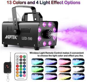 AGPTEK Fog Machine with 13 Colorful LED Lights Effect 500W