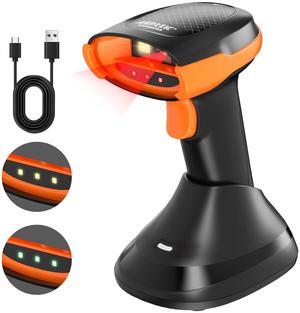 AGPtEK Bluetooth & 2.4GHz Wireless Barcode Scanner for Color Barcodes, 2D/1D QR Code Reader