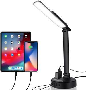 AGPtEK LED Desk Lamp Light with 4 USB Charging Port and 2 AC Power Outlet
